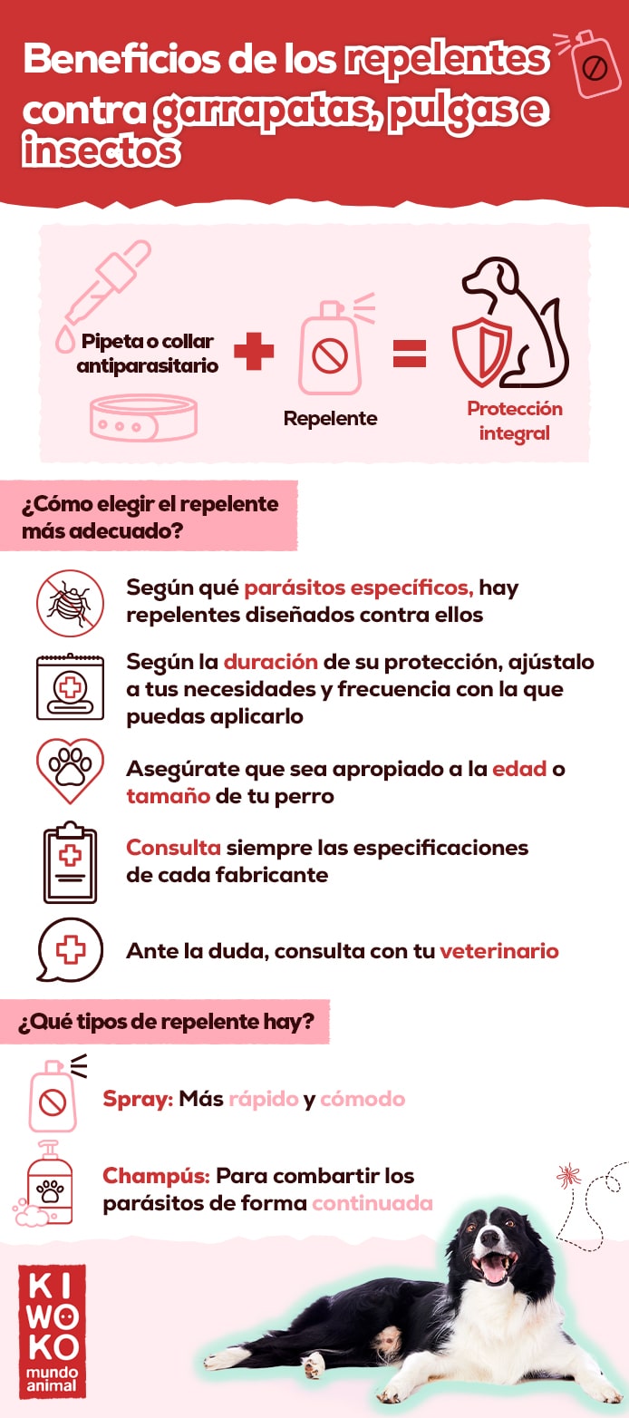 Infografía beneficios repelentes como antiparasitarios