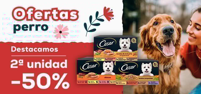 Ofertas perro 🐶  |  2ª ud. -50% en selección de húmedo Cesar
