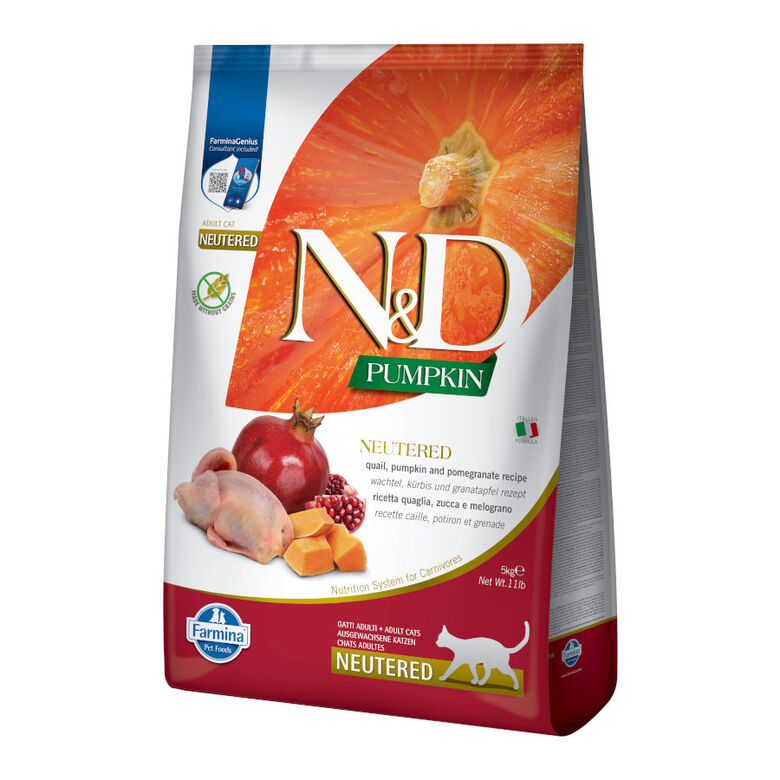 Farmina N&amp;D Esterilizado Codorniz, Calabaza y Granada pienso para gatos