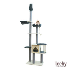 Leeby Cloud Collection torre rascador de techo con cama y juguete para gatos