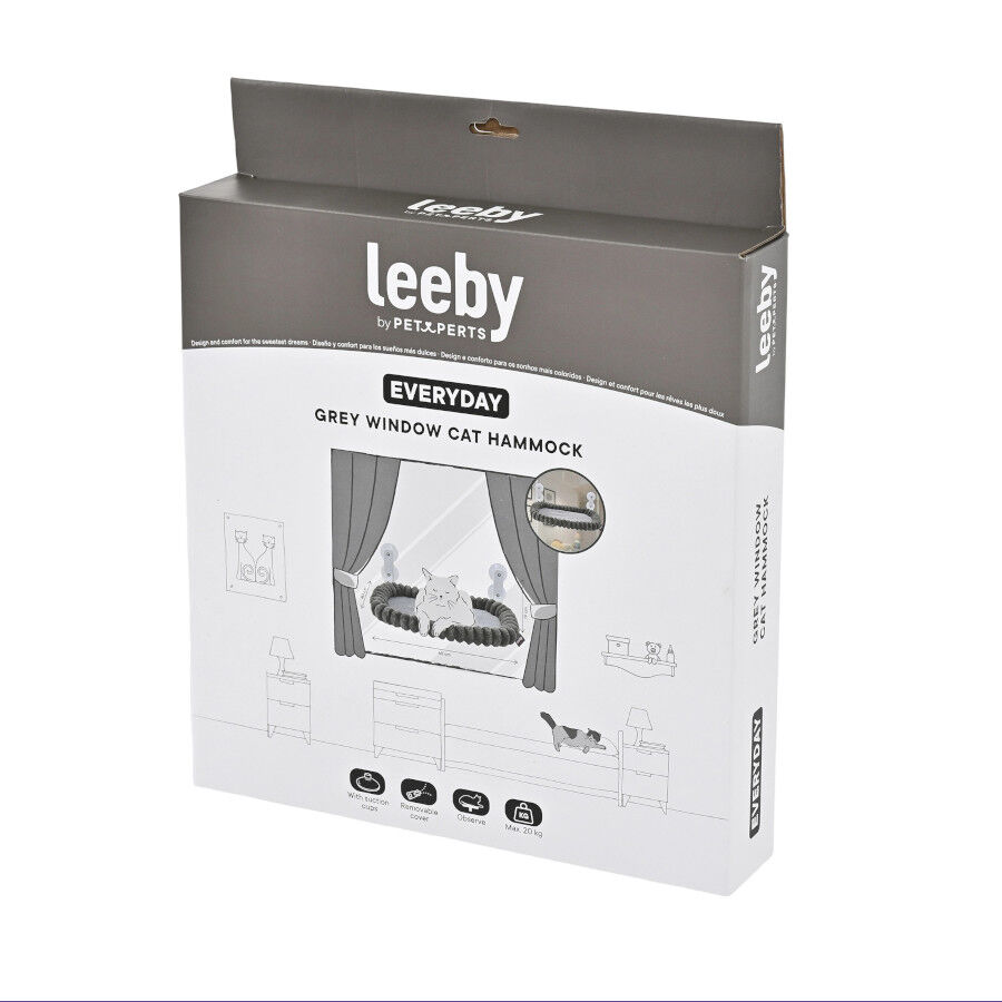 Leeby Hamaca Ventana Gris para gatos, , large Imagen numero 5