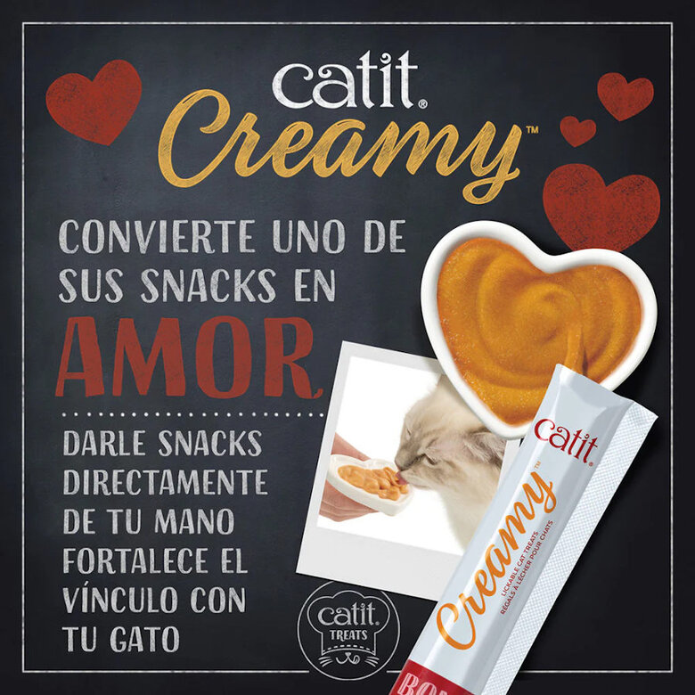4 sobres x 10 g Catit Creamy Snack Líquido de Salmón con Gambas para gatos,  Imagen numero 4 4 sobres x 10 g Catit Creamy Snack Líquido de Salmón con Gambas para gatos, , large Imagen numero 4