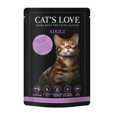 Cat’s Love Adult Salmón y Pollo en Gelatina sobre para gatos