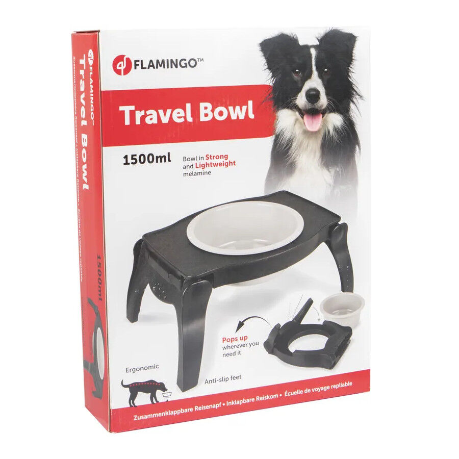 Flamingo Lilo Comedero y Bebedero De Viaje Gris para perros thumbnail