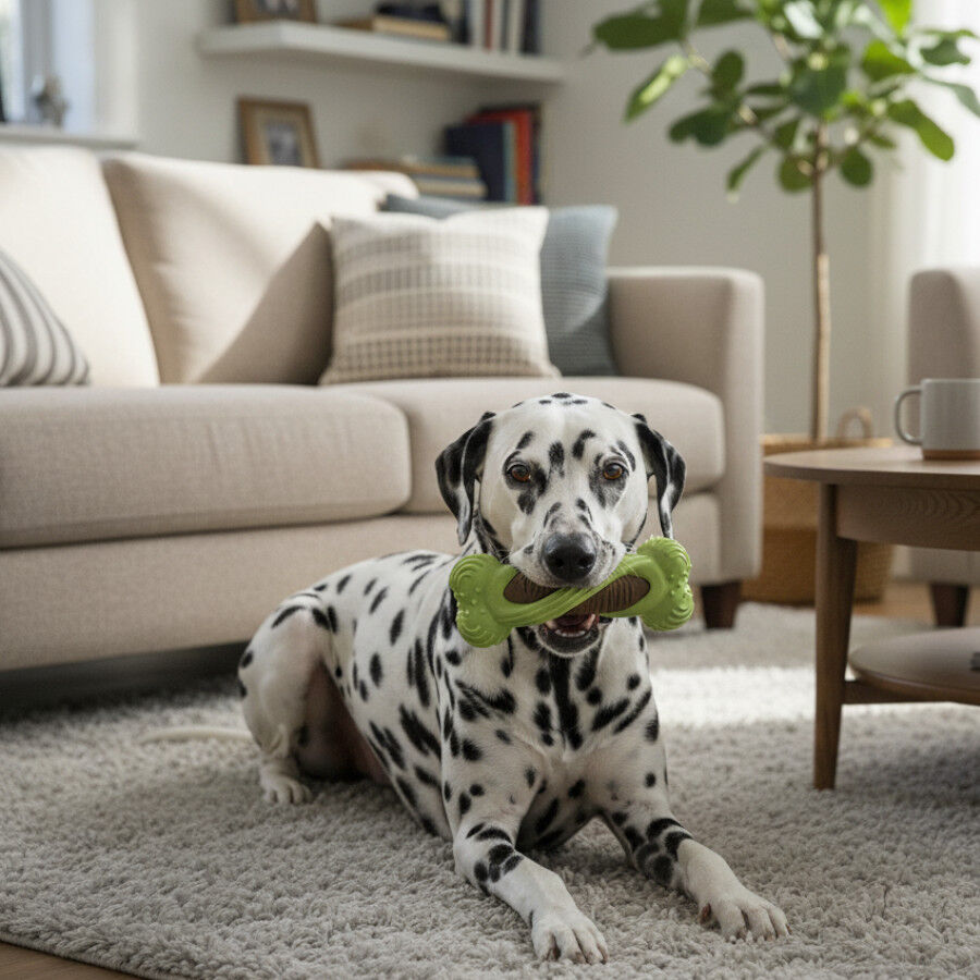 Tootoy! Hueso Mordedor Dental Verde y Marr&oacute;n para perros, , large Imagen numero 1