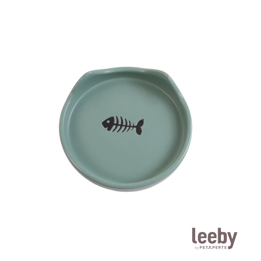Leeby Comedero de Cer&aacute;mica Azul con Orejitas para gatos, , large Imagen numero 2