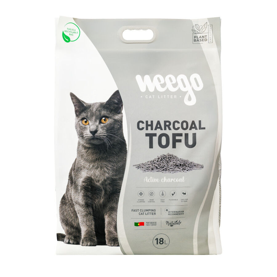 18 L Weego Charcoal Tofu arena aglomerante para gatos, , large Imagen numero 1