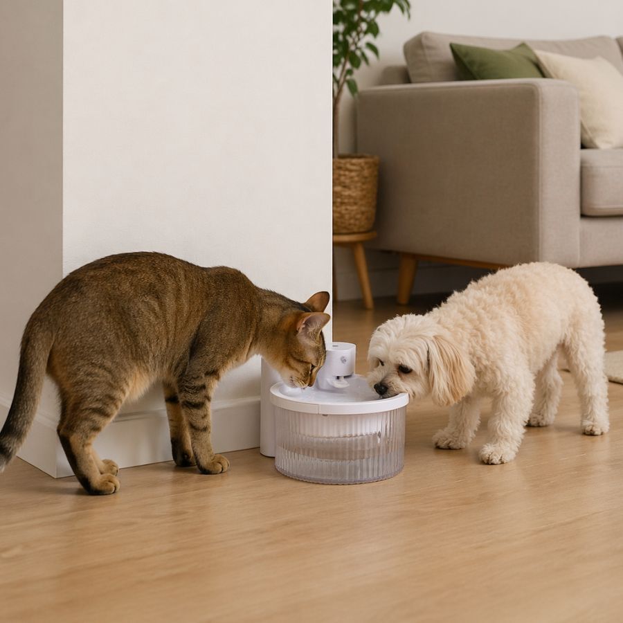 Leeby Fuente de Agua sin Cables Blanco para perros y gatos, , large Imagen numero 1