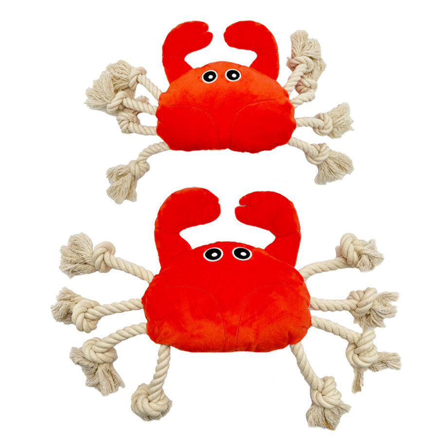 Tootoy! Comfort Fresh Crab peluche con cuerda para perros thumbnail