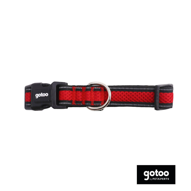 Gotoo Collar de malla transpirable rojo para perros thumbnail