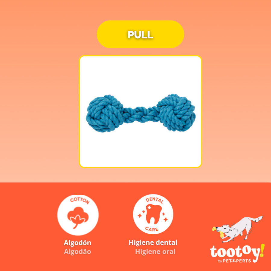 Tootoy! Hueso Mordedor de Cuerda Azul para perros, , large Imagen numero 3