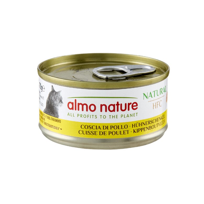 70 g Almo Nature HFC Muslo de Pollo lata para gatos ,  Imagen numero 1 70 g Almo Nature HFC Muslo de Pollo lata para gatos , , large Imagen numero 1