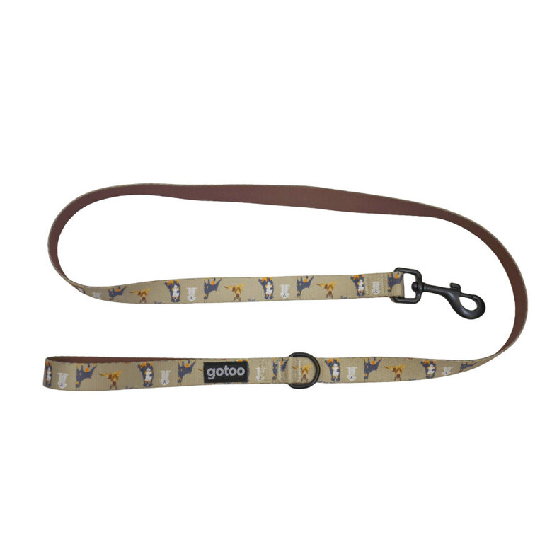 Gotoo Correa con estampado marrón para perro,  Imagen numero 1 Gotoo Correa con estampado marrón para perro, , large Imagen numero 1