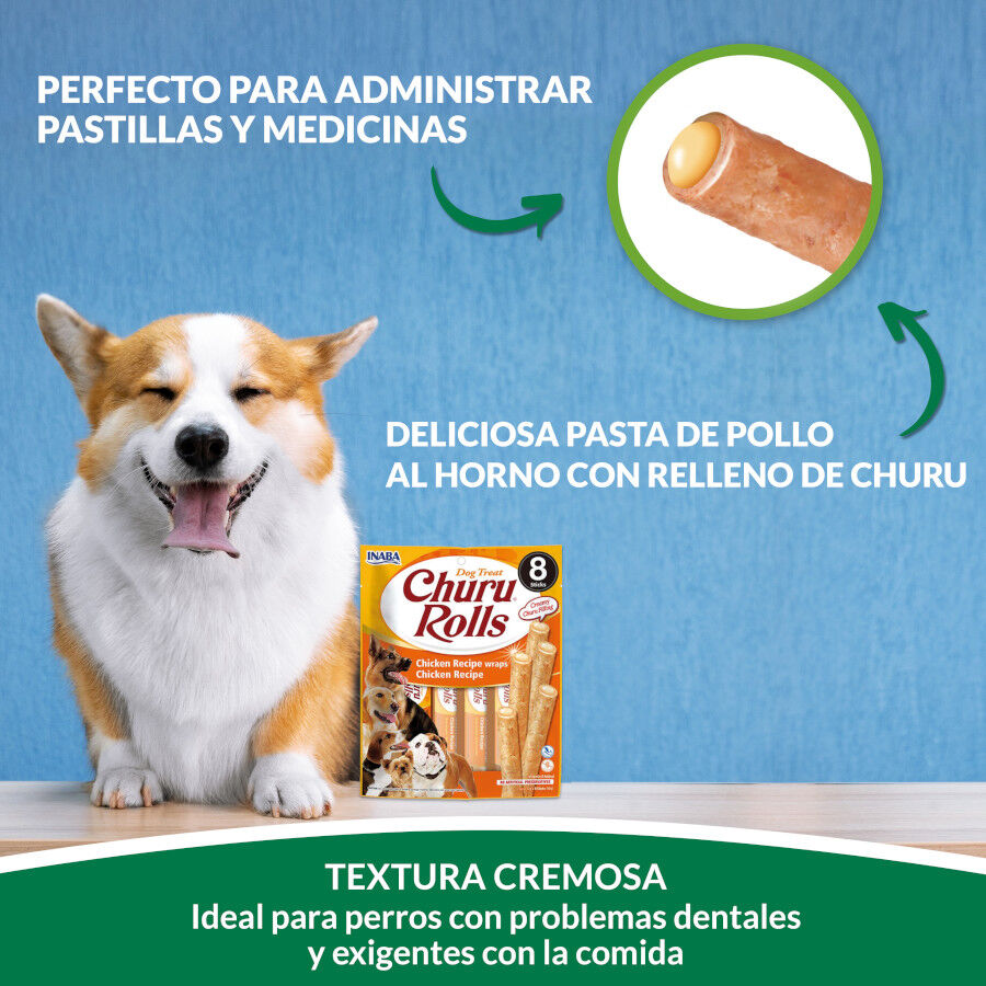 8 sobres x 12 g Churu Sticks Rolls de Pollo para perros, , large Imagen numero 6