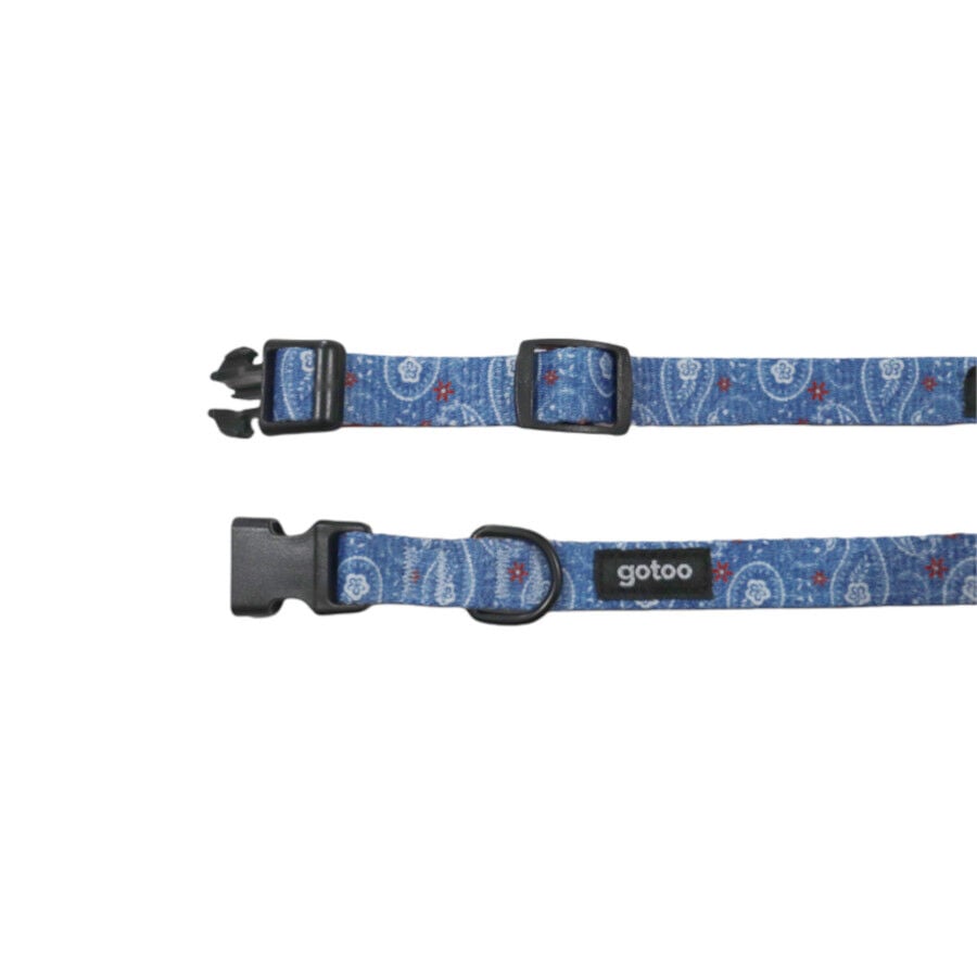 Gotoo Collar estampado cachemira azul para perros, , large Imagen numero 3
