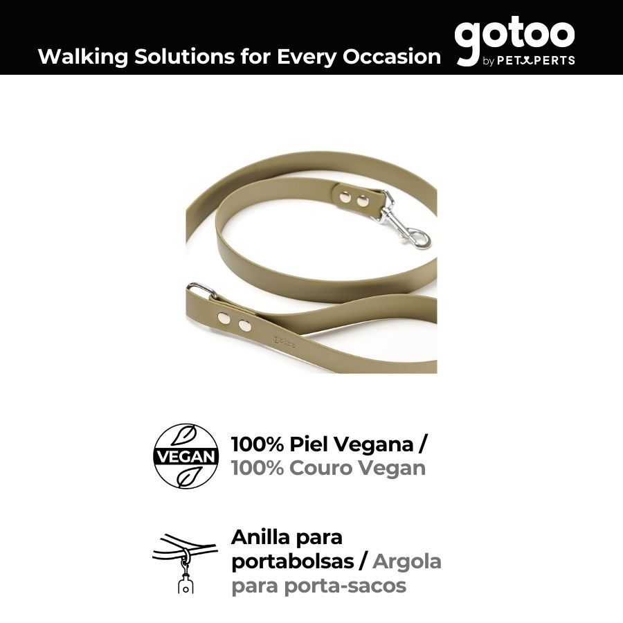 Gotoo Correa Biothane verde oliva para perros, , large Imagen numero 3