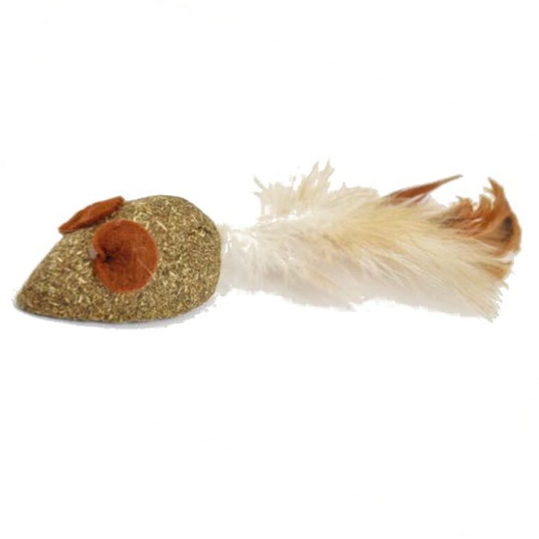 Nayeco ratón para gatos de catnip con plumas image number null