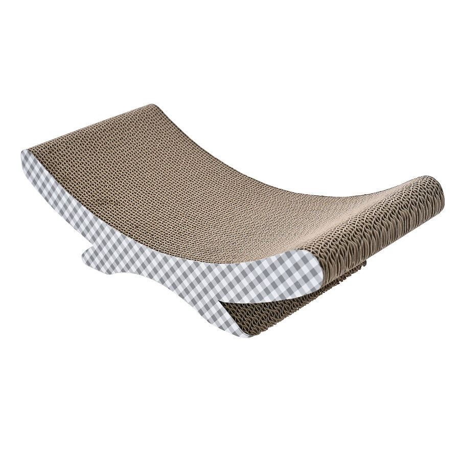 Leeby Remy Rocker rascador de cartón horizontal con estampado vichy para gatos thumbnail