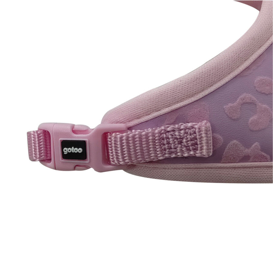 Gotoo Correa y arn&eacute;s estampado animal rosa para gatos, , large Imagen numero 4