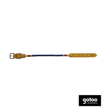 Gotoo Collar cuero azul para perros