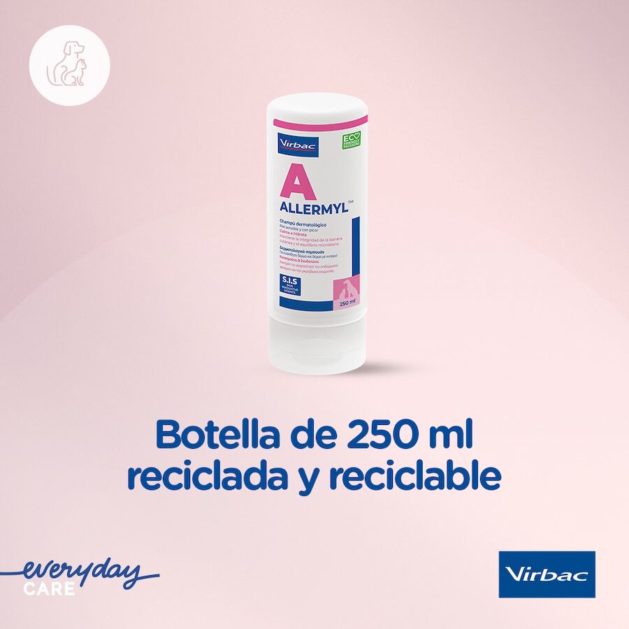 Virbac Allermyl Champú dermatológico para piel sensible de perros y gatos thumbnail