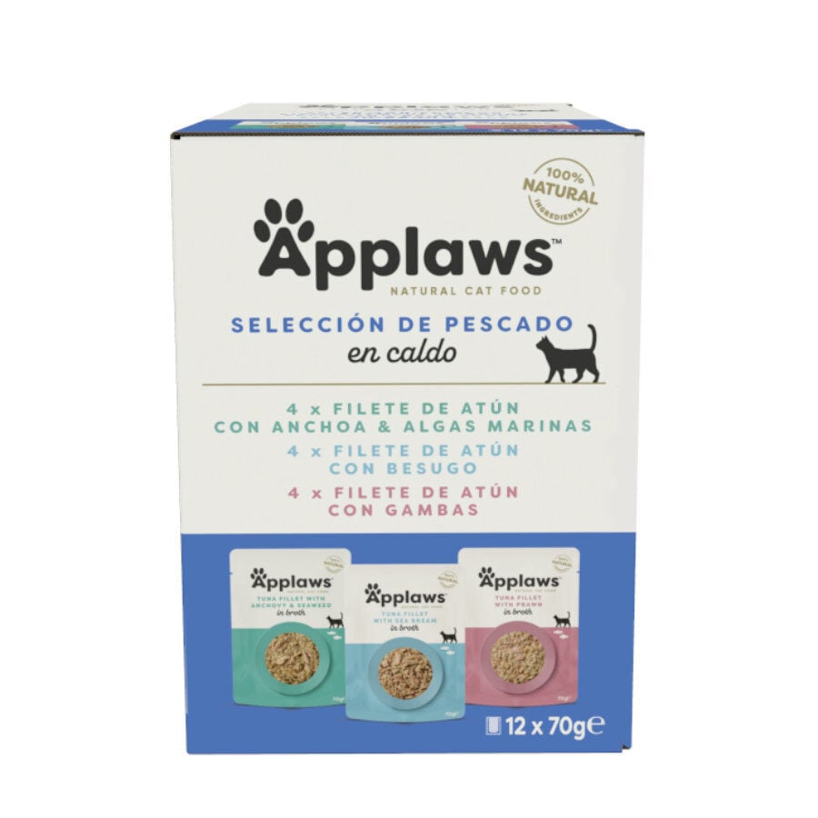 12 sobres x 70 g Applaws Selecci&oacute;n de Pescado sobre para gatos - Multipack, , large Imagen numero 1