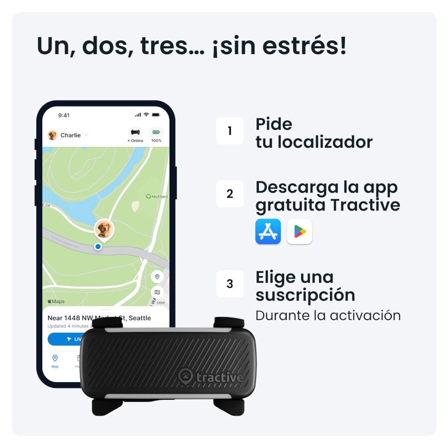 Tractive GPS Dog 6 Negro Rastreador para perros thumbnail