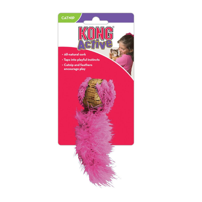 Kong Cork Pelota con cola de plumas para gatos,  Imagen numero 1 Kong Cork Pelota con cola de plumas para gatos, , large Imagen numero 1