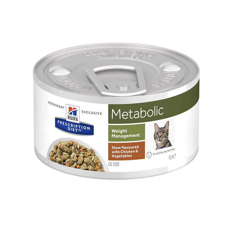 82 g Hill's Prescription Diet Metabolic Estofado de Pollo y Vegetales lata para gatos,  Imagen numero 1 82 g Hill's Prescription Diet Metabolic Estofado de Pollo y Vegetales lata para gatos, , large Imagen numero 1