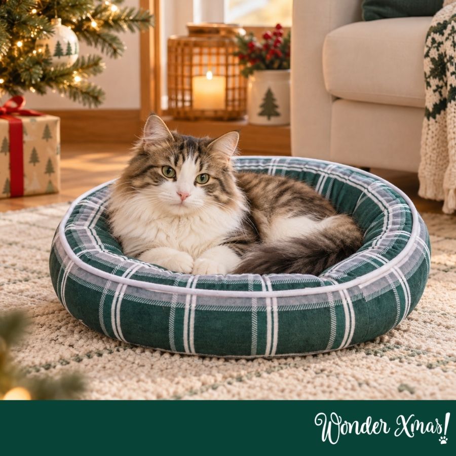 Wonder Christmas Cama Donut Rayas para gatos, , large Imagen numero 2