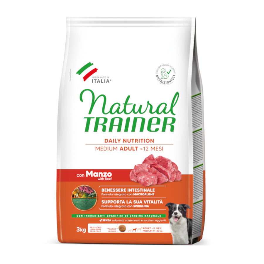 3 kg Natural Trainer Adult Medium Ternera pienso para perros, , large Imagen numero 1