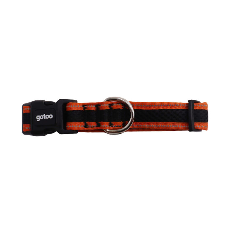 Gotoo collar de malla transpirable naranja y negro para perros thumbnail