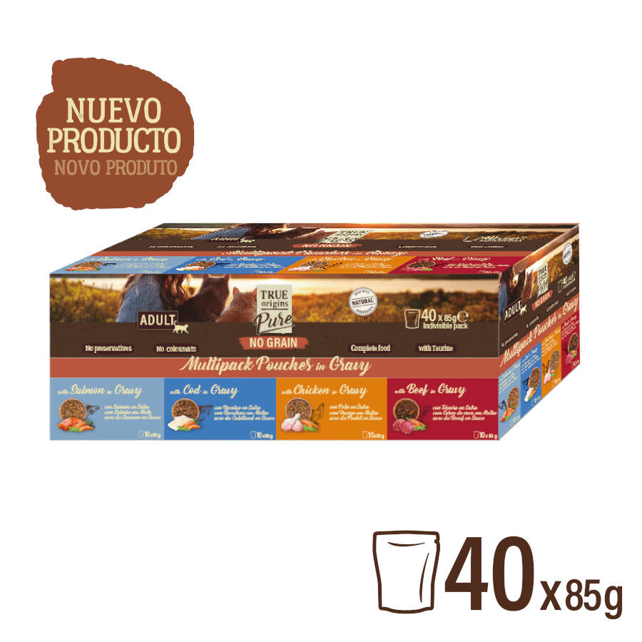 40 sobres x 85 g True Origins Pure Carne y Pescado Sobre para gatos &ndash; Multipack, , large Imagen numero 6