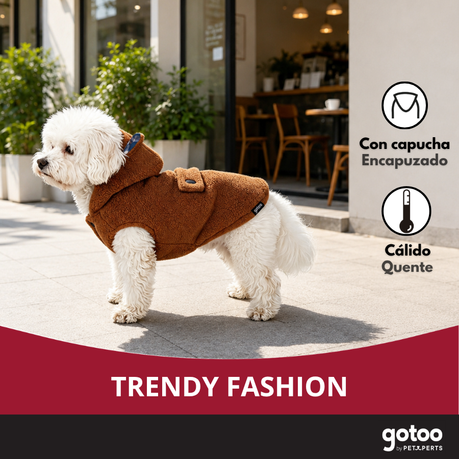 Gotoo Abrigo Teddy Marr&oacute;n para perros, , large Imagen numero 6
