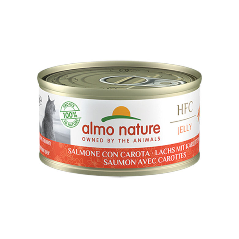Almo Nature HFC Salmón con Zanahorias en gelatina lata para gatos , , large image number null