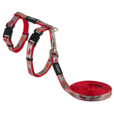 Rogz Reflectocat Arnés y Correa Roja para gatos 