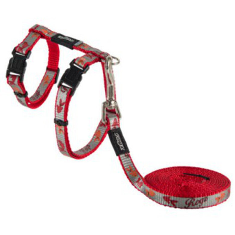 Rogz Reflectocat arnés y correa para gatos rojo Imagen numero 1 Rogz Reflectocat arnés y correa para gatos rojo Imagen numero 1