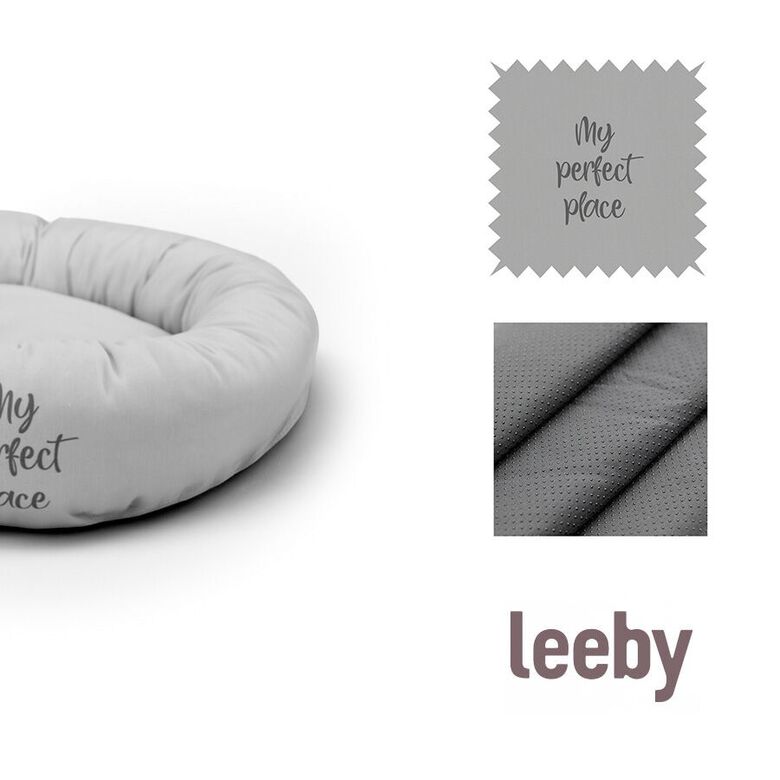 Leeby Cama Donut Antideslizante Gris para gatos thumbnail