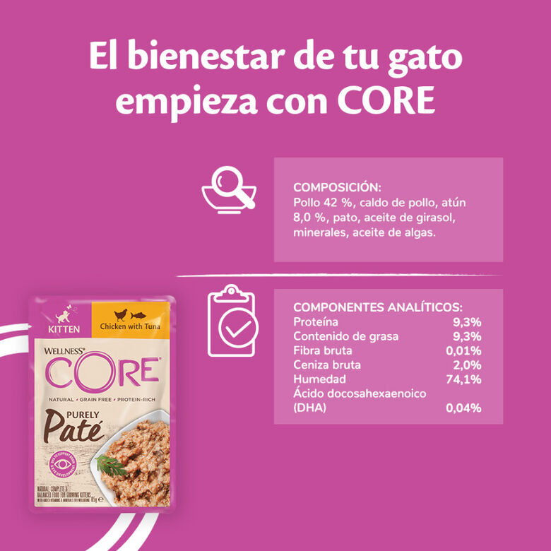 Wellness Core Kitten Pollo en Paté sobre para gatitos thumbnail