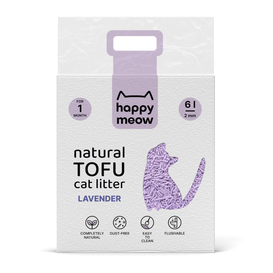 6 L Happy Meow Natural Tofu Aglomerante Lavanda para gatos, , large Imagen numero 1