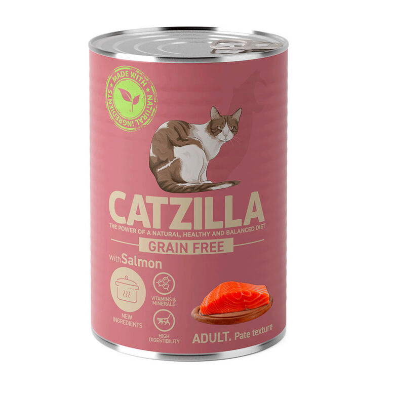 Catzilla Adult Grain Free Salmón en Paté lata para gatos thumbnail