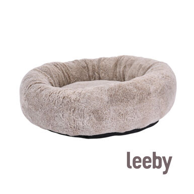 Lebby cama suave redonda beige para perros
