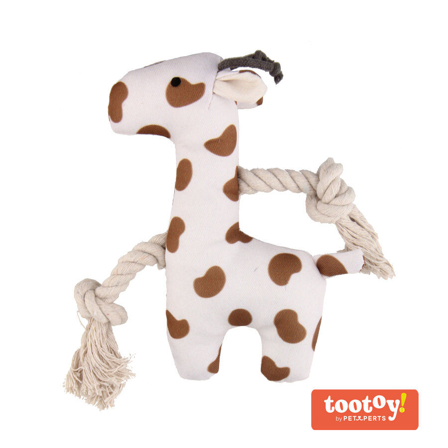 Tootoy! Puppy White Giraffe peluche con sonido para cachorros thumbnail