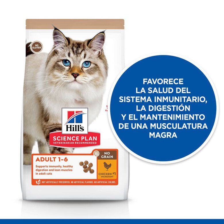 Hill's Science Plan No Grain Adult Pollo pienso para gatos, , large Imagen numero 4