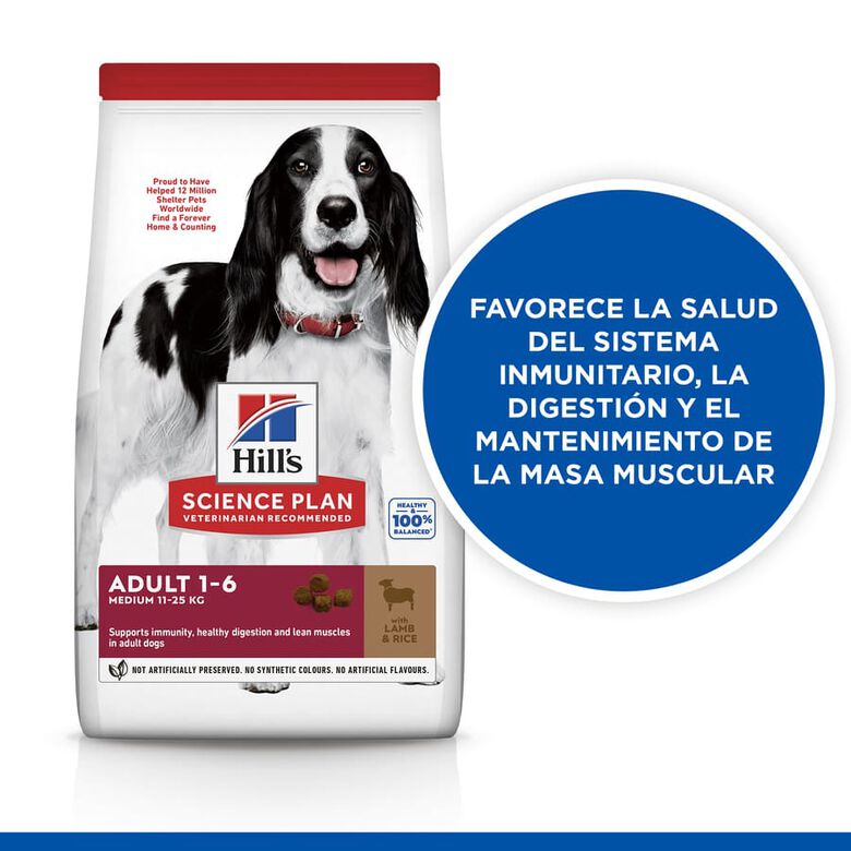 Hill&#039;s Science Plan Adult Medium Cordero y Arroz pienso para perros thumbnail