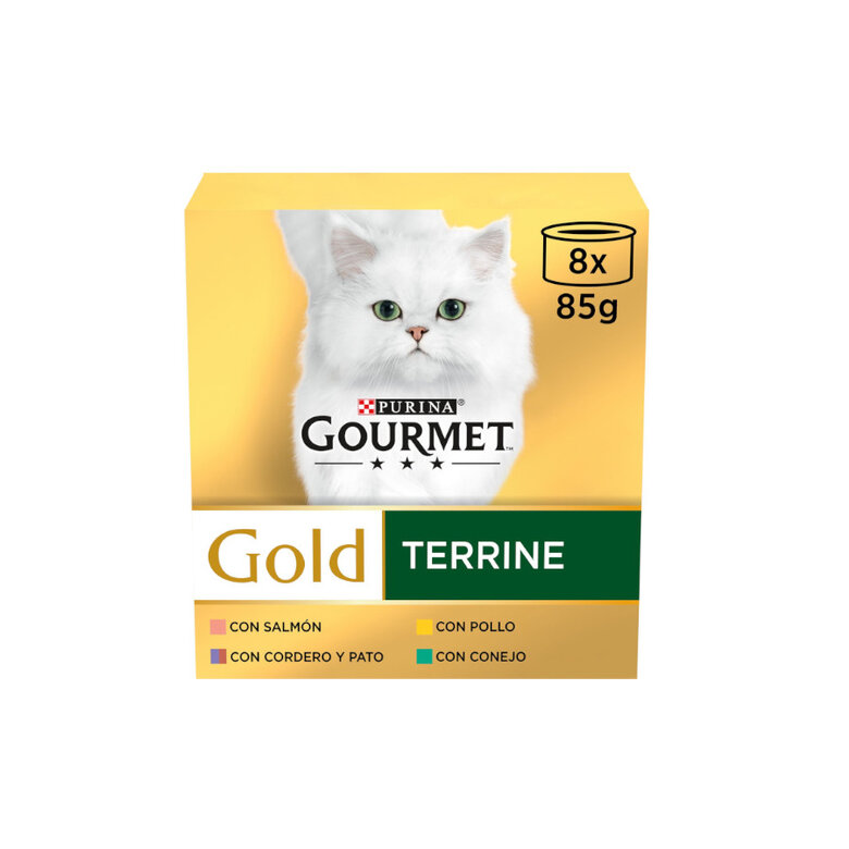 8 latas x 85 g Gourmet Gold Terrine de Carnes lata para gatos,  Imagen numero 1 8 latas x 85 g Gourmet Gold Terrine de Carnes lata para gatos, , large Imagen numero 1