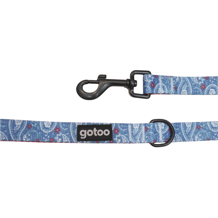 Gotoo Correa estampada cachemira azul para perros, , large Imagen numero 3