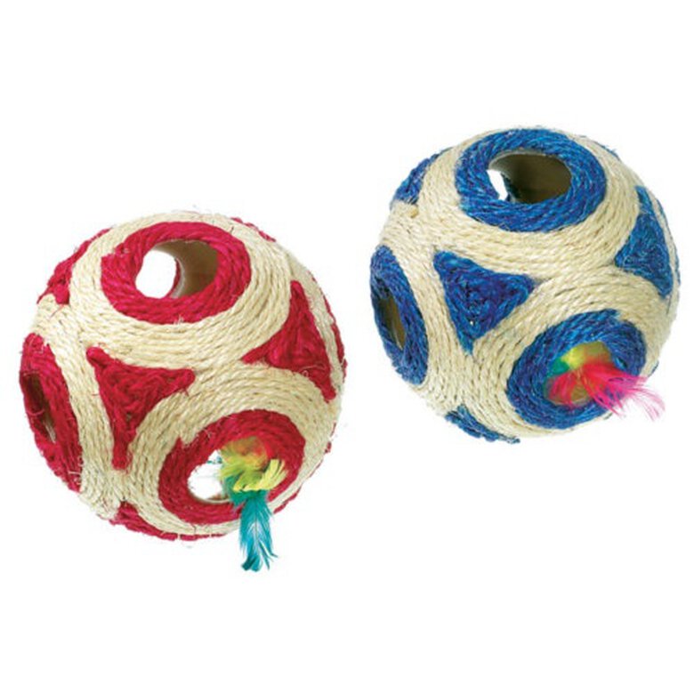 Flamingo Pelota de sisal con sonajero para gatos , , large image number null