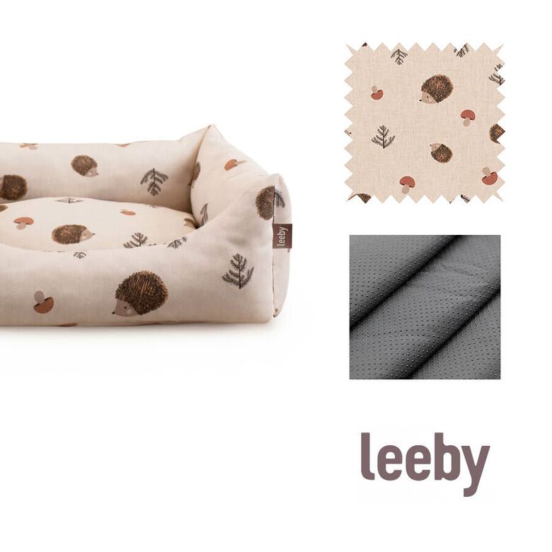 Leeby Cuna Desenfundable Blanco con Erizos para perros thumbnail