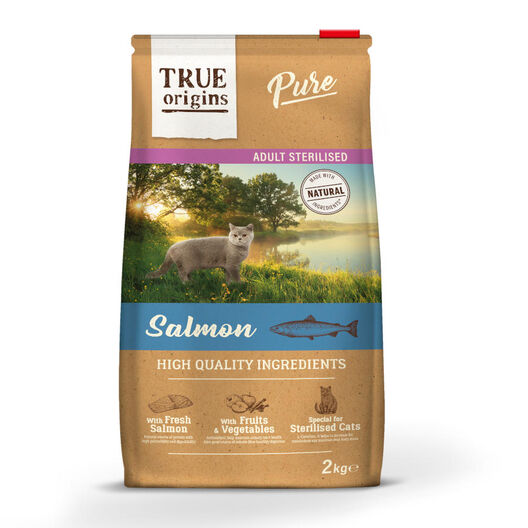 True Origins Pure Adult Sterilised Salmón pienso para gatos, , large image number null